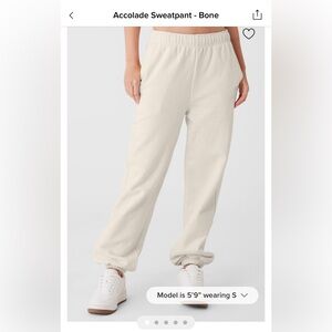 Alo Accolade Sweatpants, Bone, Women’s Size XXS